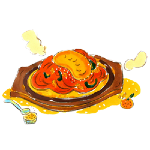 洋風料理のイラスト