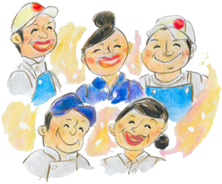 笑顔の人々のイラスト